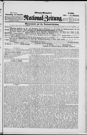Nationalzeitung vom 22.12.1881