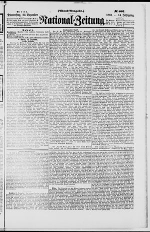 Nationalzeitung vom 22.12.1881