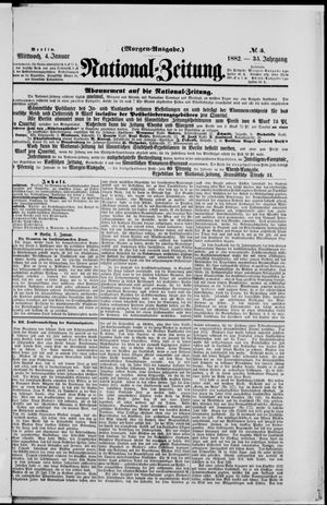 Nationalzeitung vom 04.01.1882
