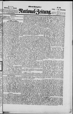 Nationalzeitung vom 11.01.1882