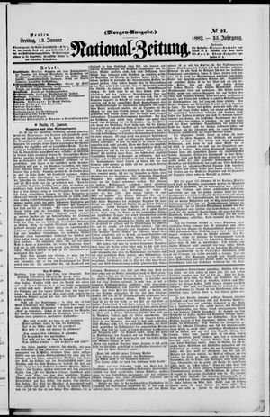 Nationalzeitung vom 13.01.1882