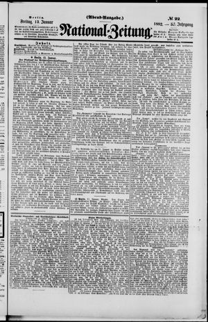 Nationalzeitung vom 13.01.1882