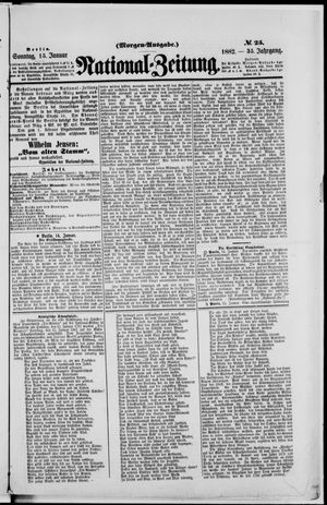 Nationalzeitung vom 15.01.1882