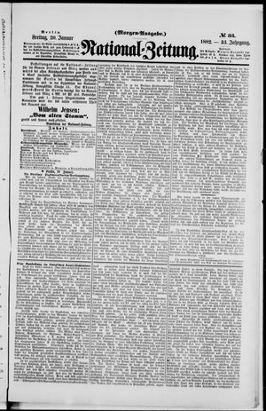 Nationalzeitung vom 20.01.1882