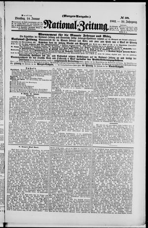Nationalzeitung vom 24.01.1882