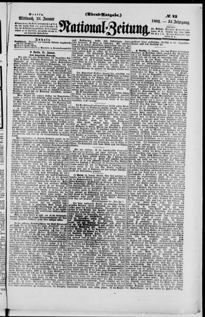 Nationalzeitung vom 25.01.1882