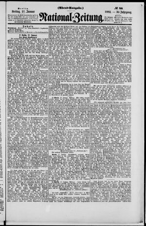 Nationalzeitung vom 27.01.1882