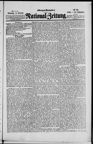 Nationalzeitung on Feb 12, 1882