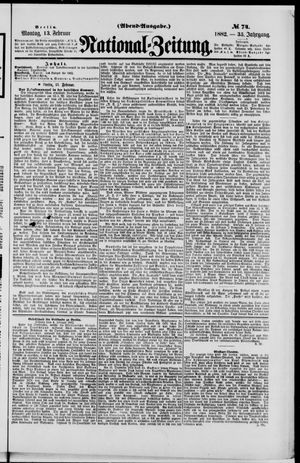 Nationalzeitung vom 13.02.1882