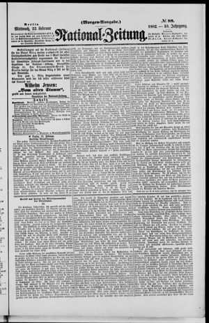 Nationalzeitung vom 22.02.1882