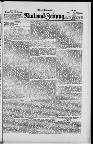 Nationalzeitung vom 23.02.1882