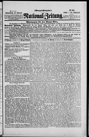 Nationalzeitung vom 25.02.1882