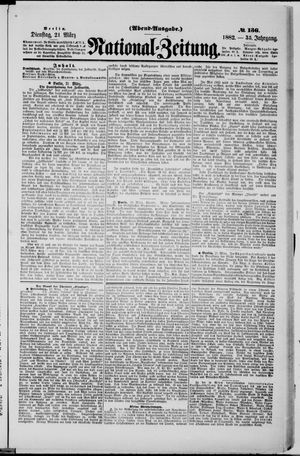 Nationalzeitung vom 21.03.1882