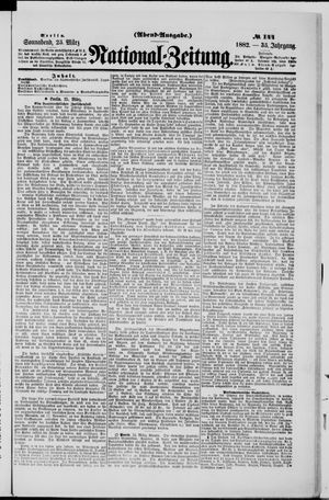 Nationalzeitung vom 25.03.1882