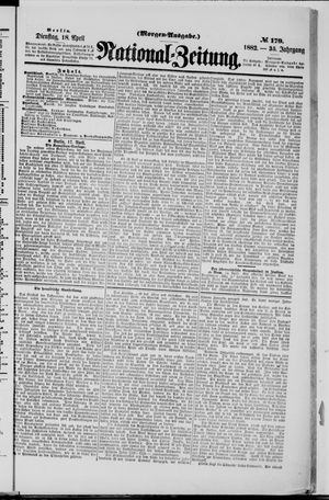 Nationalzeitung vom 18.04.1882