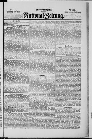 Nationalzeitung vom 18.04.1882