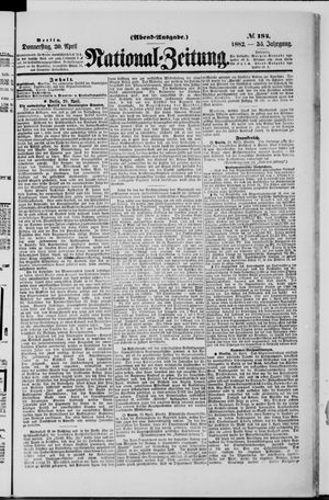 Nationalzeitung vom 20.04.1882