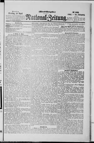 Nationalzeitung on Apr 25, 1882