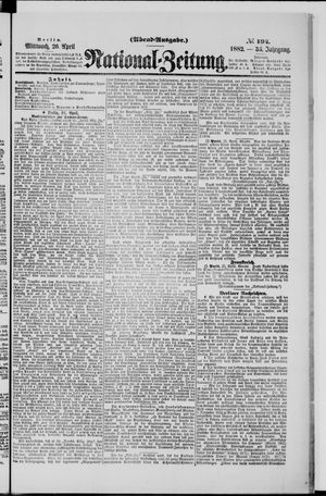 Nationalzeitung on Apr 26, 1882