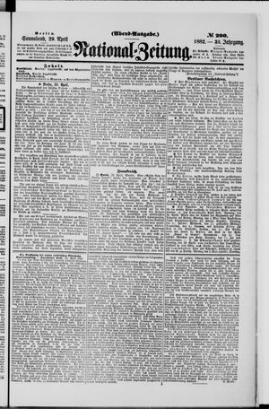 Nationalzeitung on Apr 29, 1882