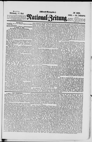 Nationalzeitung vom 17.05.1882