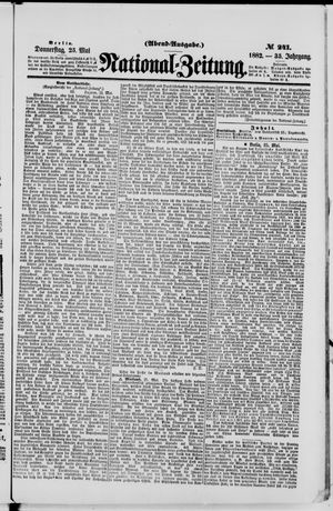 Nationalzeitung vom 25.05.1882