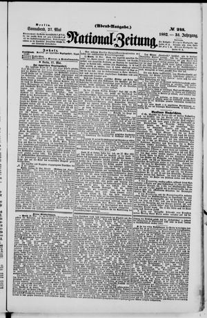 Nationalzeitung on May 27, 1882