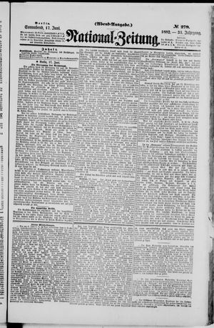 National-Zeitung vom 17.06.1882