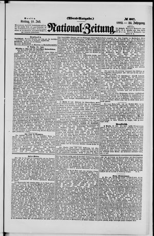 Nationalzeitung vom 21.07.1882