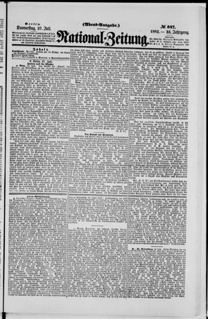 Nationalzeitung vom 27.07.1882