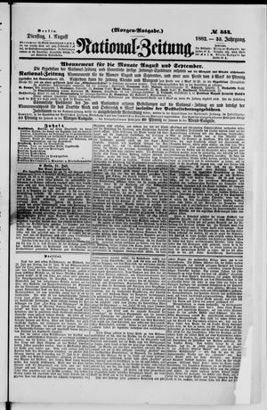 Nationalzeitung on Aug 1, 1882