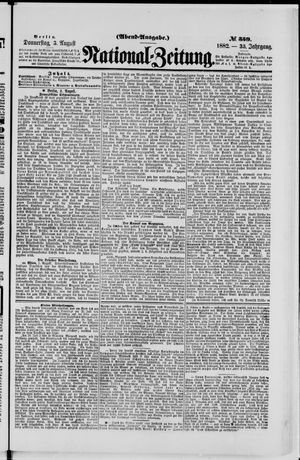 Nationalzeitung vom 03.08.1882