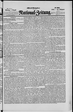 Nationalzeitung vom 07.08.1882