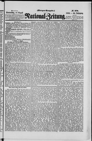 Nationalzeitung vom 10.08.1882