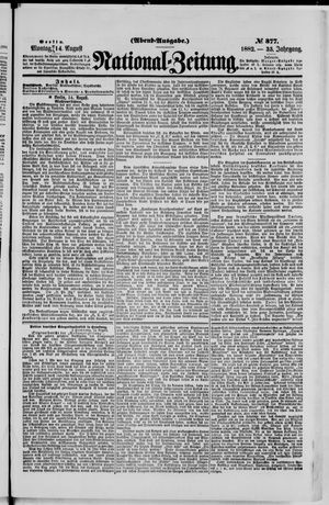 Nationalzeitung vom 14.08.1882