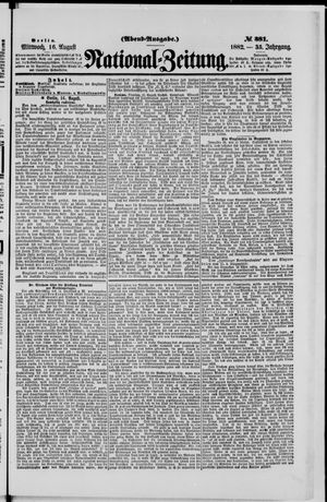 Nationalzeitung vom 16.08.1882
