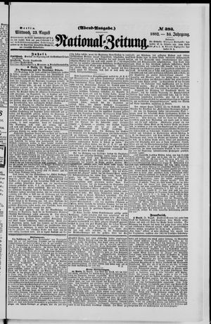 Nationalzeitung vom 23.08.1882