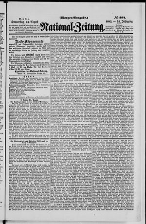 Nationalzeitung vom 24.08.1882
