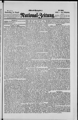Nationalzeitung vom 24.08.1882