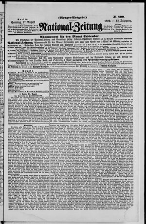 Nationalzeitung vom 27.08.1882