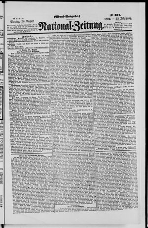 Nationalzeitung vom 28.08.1882