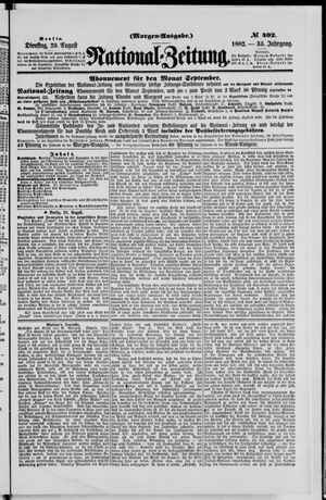 Nationalzeitung vom 29.08.1882
