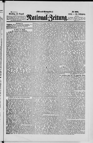 Nationalzeitung vom 29.08.1882
