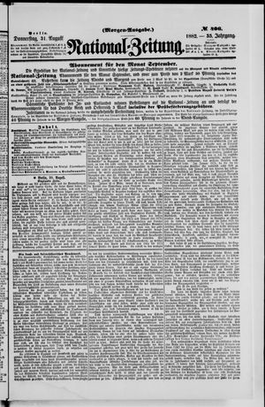 Nationalzeitung vom 31.08.1882