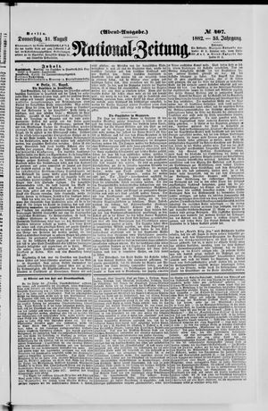 Nationalzeitung vom 31.08.1882