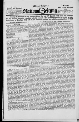 Nationalzeitung vom 10.09.1882
