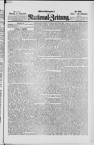Nationalzeitung vom 11.09.1882