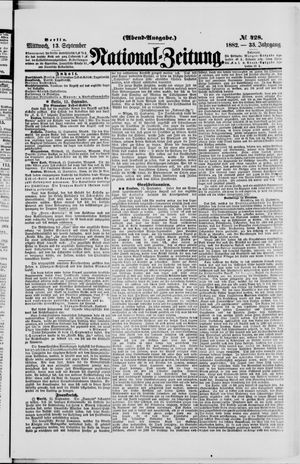 Nationalzeitung vom 13.09.1882