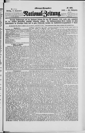 Nationalzeitung vom 15.09.1882