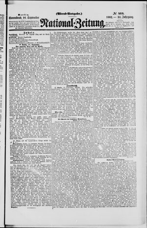 Nationalzeitung vom 16.09.1882